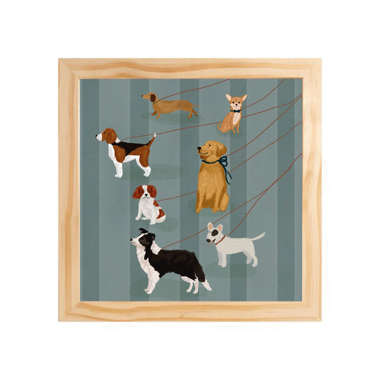 Quadro com moldura Pinus | Passeio dos Dogs