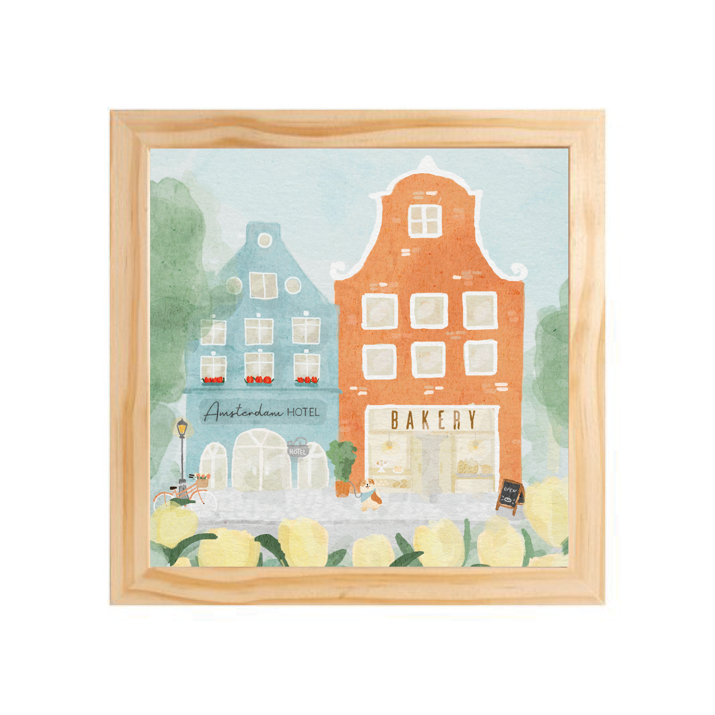 Quadro com moldura Pinus | Amsterdam