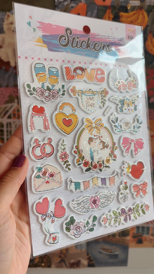 Cartela de Adesivos | Save the Date