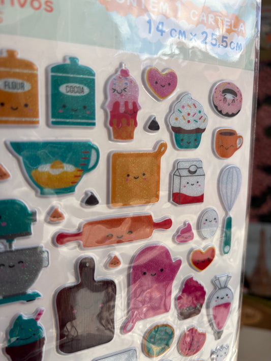 Cartela de Adesivos | Cooking
