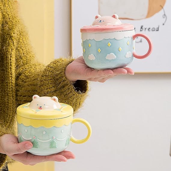 Caneca Grande com Tampa | Urso Amarelo