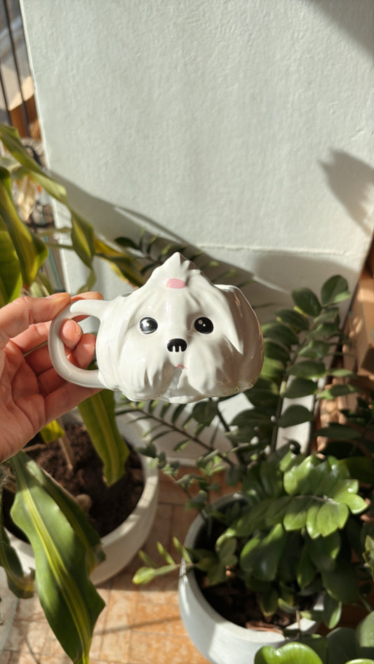 Caneca de Porcelana Shih-tzu - Branco