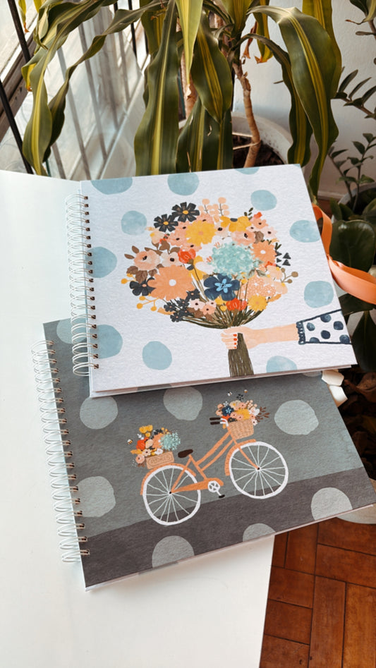 Kit 02 Scrapbooks | Ramo de Flores + Bici