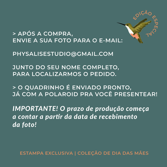 Quadro 23x23cm - com Polaroid | COLEÇÃO DE DIA DAS MÃES
