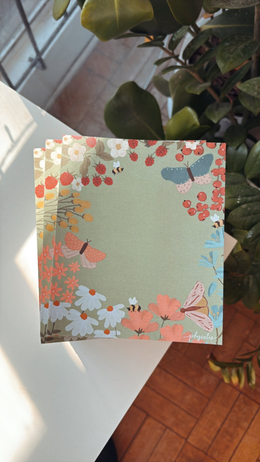 Bloco Papel de Carta | Jardim das Borboletas