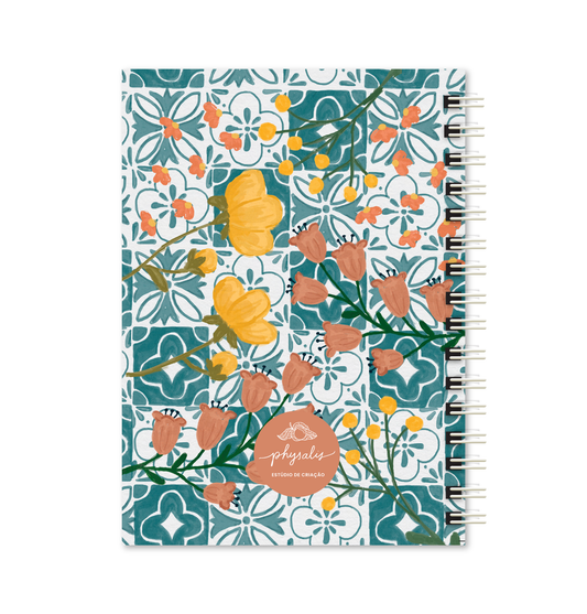 Caderno A5 | Azulejo Floral