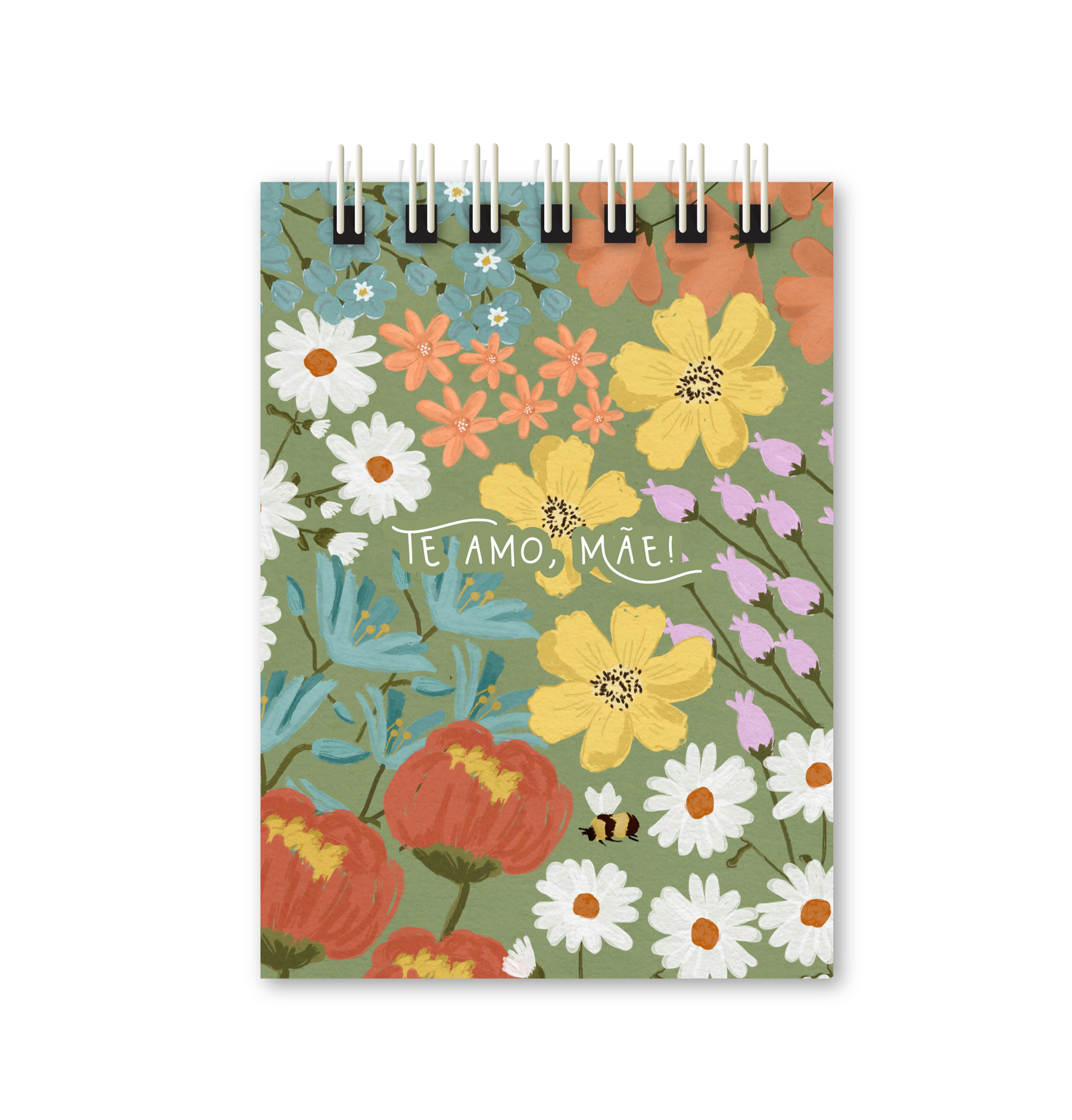 Bloquinho Te amo, Mãe! | Floral verde