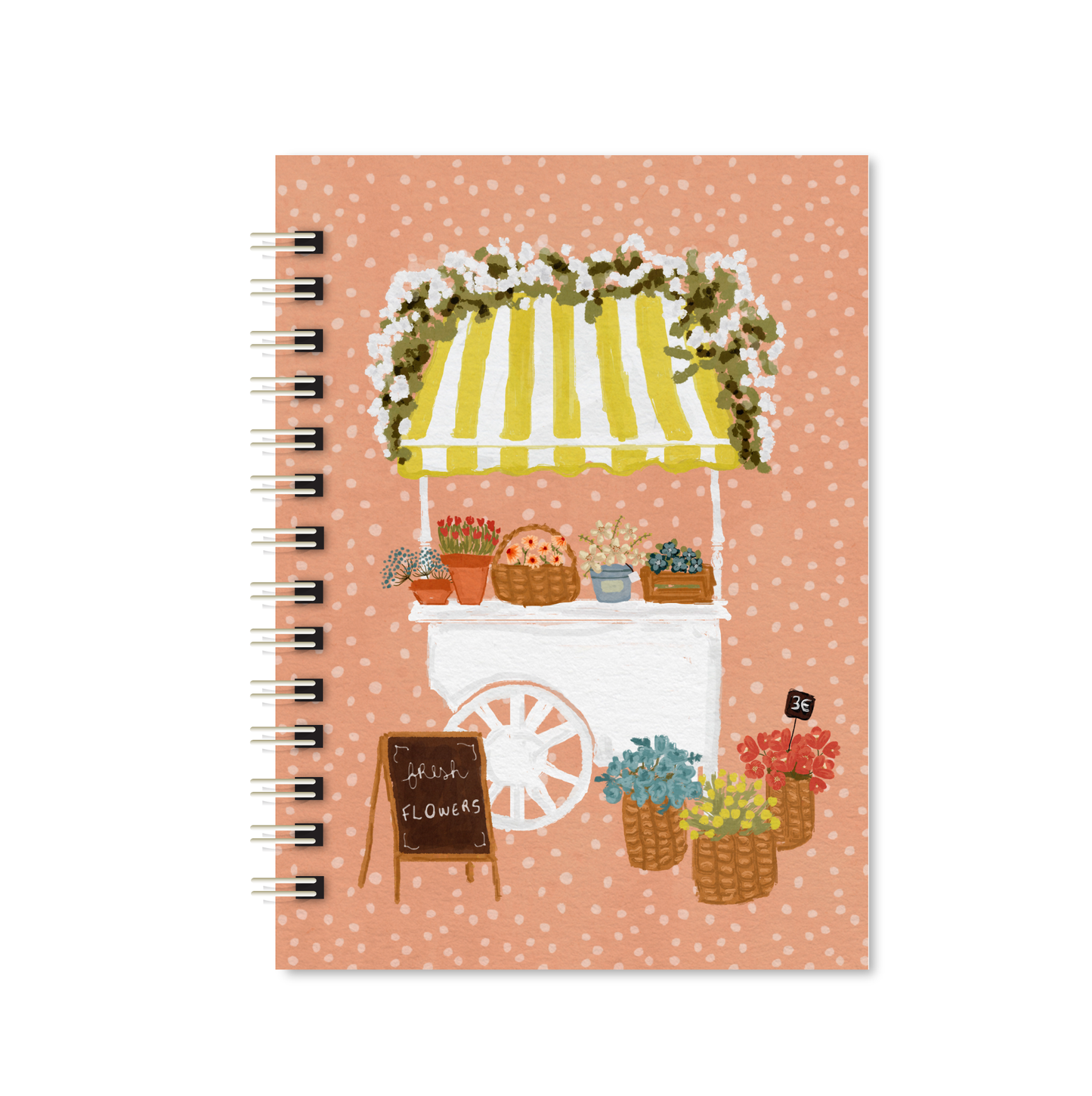 Caderno A5 Carrinho de Flores
