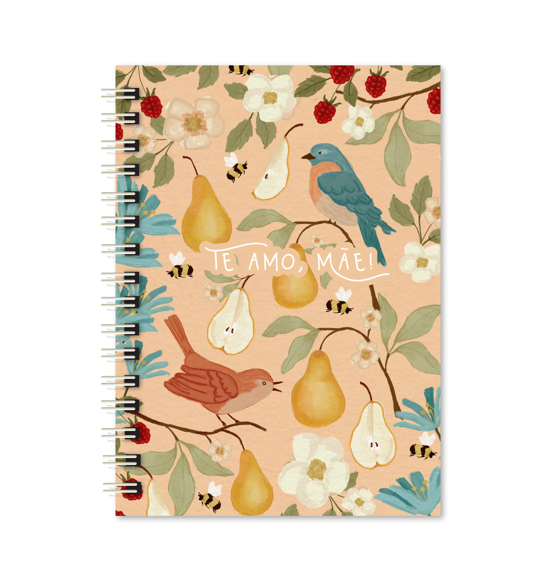 Caderno A5 - Te amo, Mãe! | Pássaro Rosé