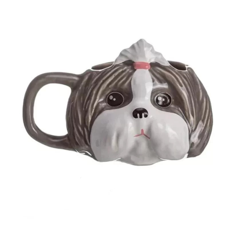 Caneca de Porcelana Shih-tzu - Cinza