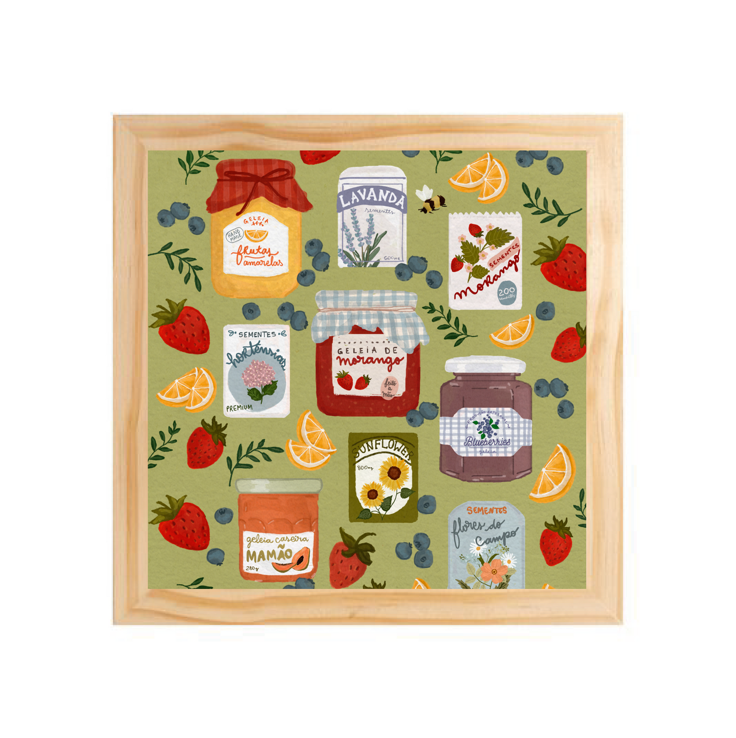 Quadro com moldura Pinus | Feito em Casa