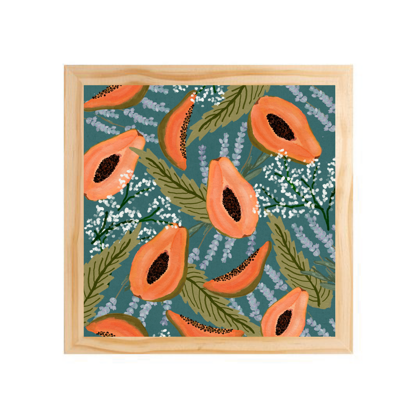 Quadro com moldura Pinus | Sombra e Papaia