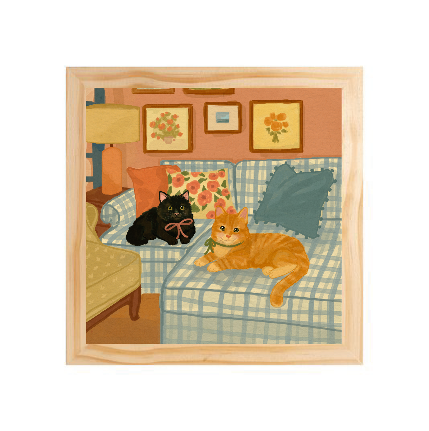 Quadro com moldura Pinus | Domingo no Sofá