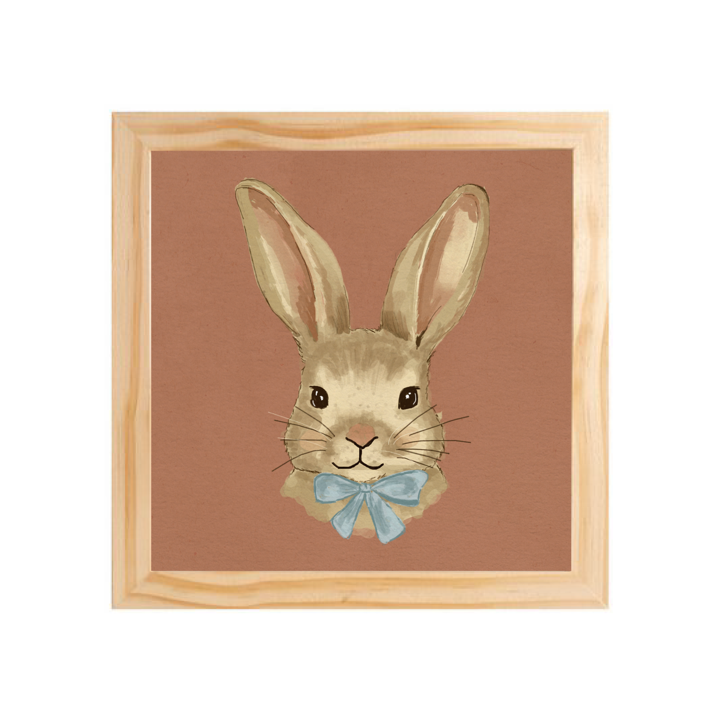 Quadro com moldura Pinus | Senhor Coelho (rosé)