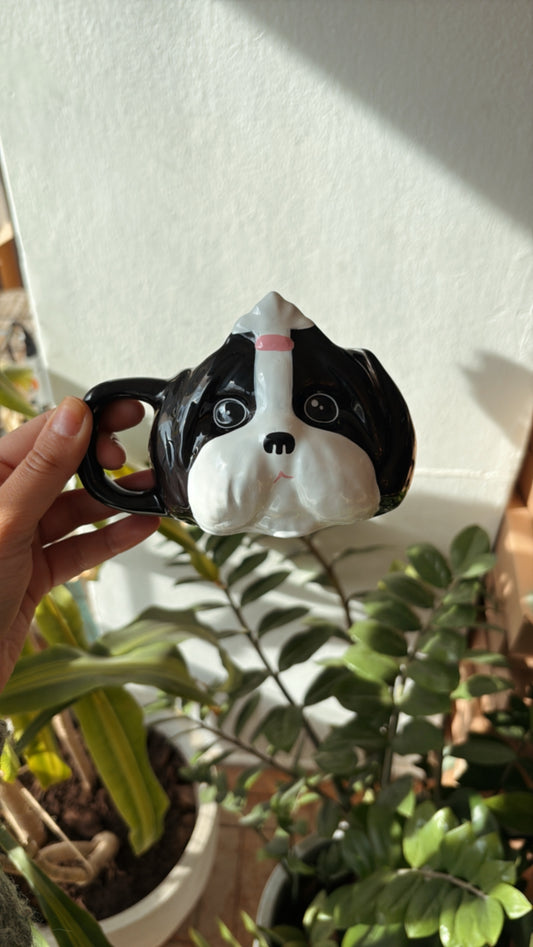 Caneca de Porcelana Shih-tzu - Preto