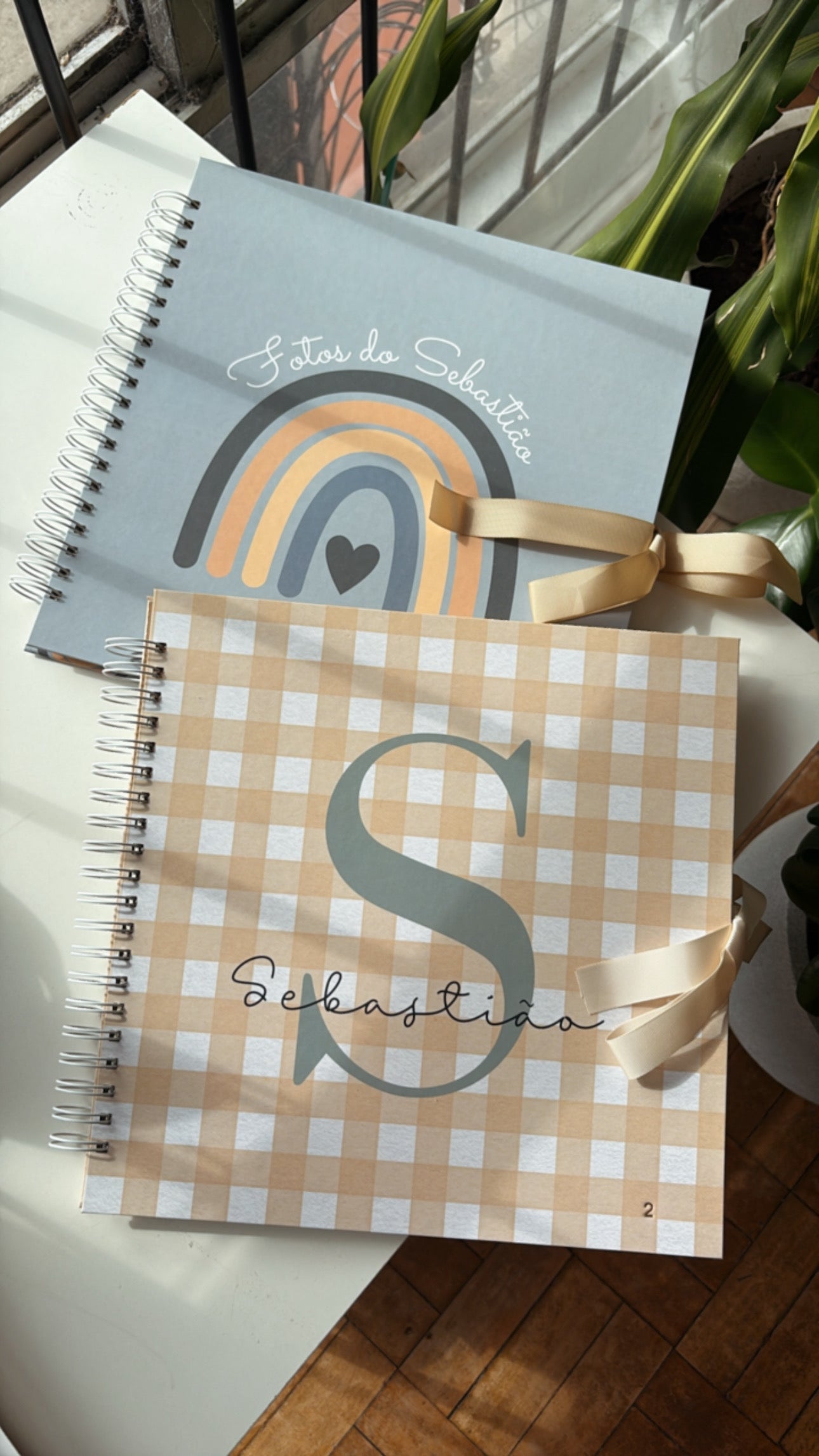 Kit 02 Scrapbooks | Arco-íris Azul + Inicial Xadrez