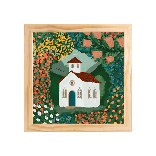 Quadro com moldura Pinus | Igrejinha Serena