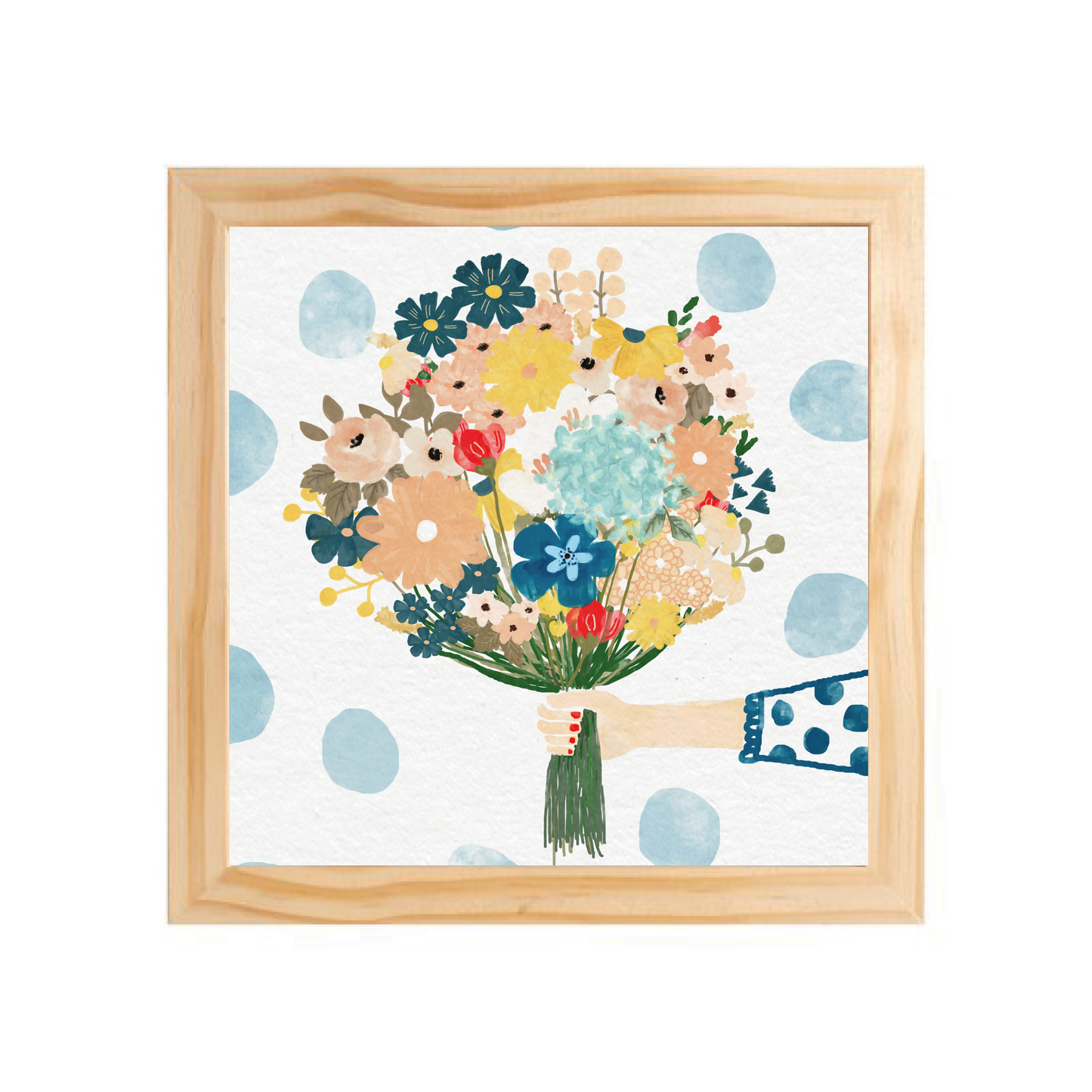 Quadro com moldura Pinus | Ramo de Flores