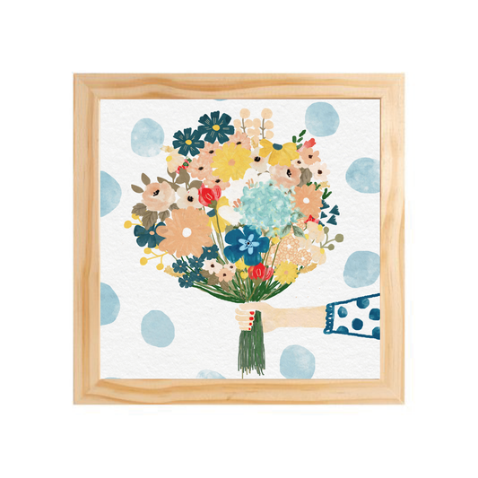 Quadro com moldura Pinus | Ramo de Flores