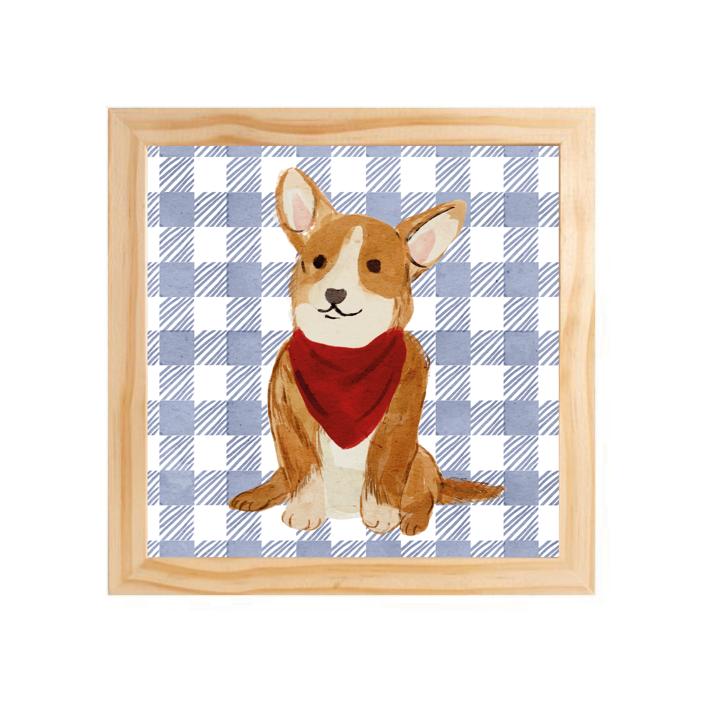 Quadro com moldura Pinus | Corgi