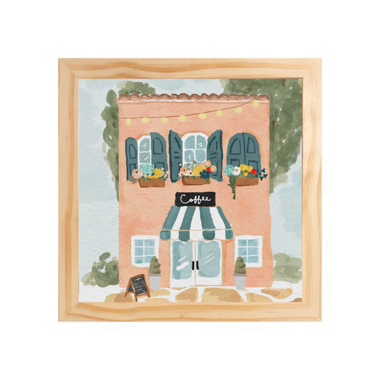 Quadro com moldura Pinus | Coffee Shop