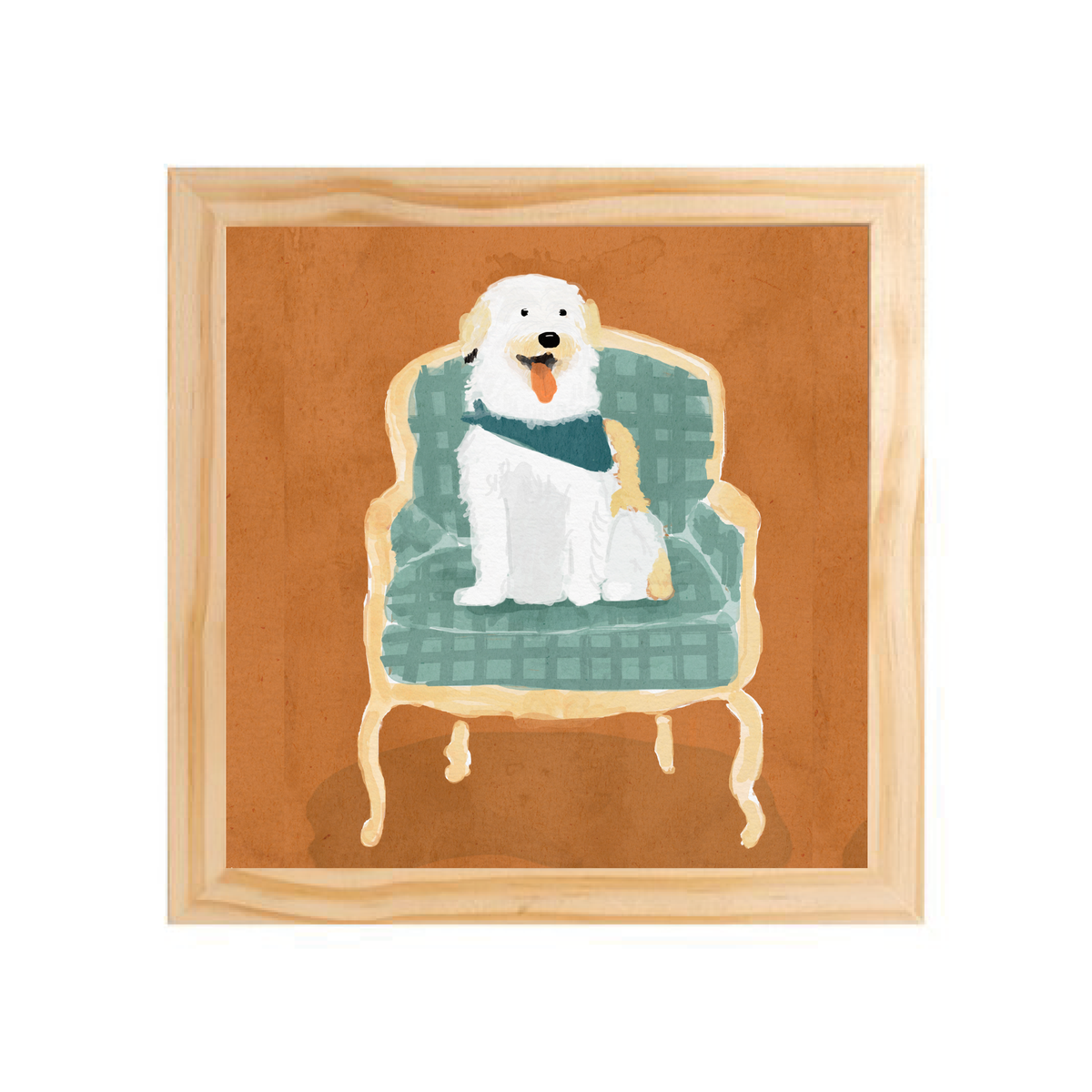 Quadro com moldura Pinus | Dog Teo