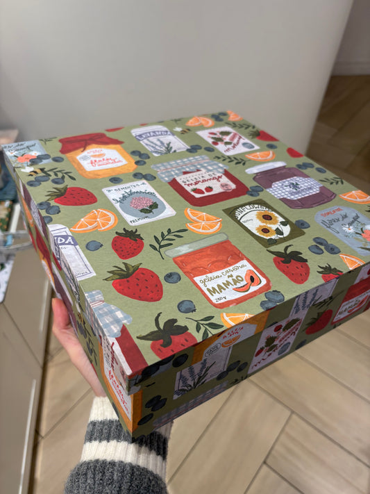 Caixa Quadrada Grande - 30cm | Feito em Casa (geleias e sementes)