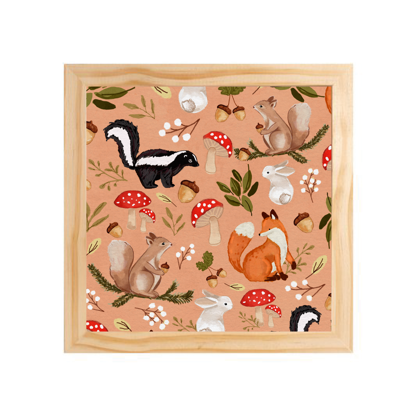 Quadro com moldura Pinus | Bosque Rosa