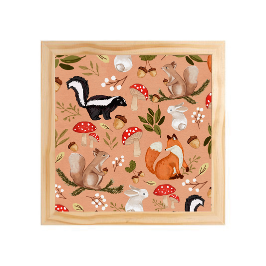 Quadro com moldura Pinus | Bosque Rosa