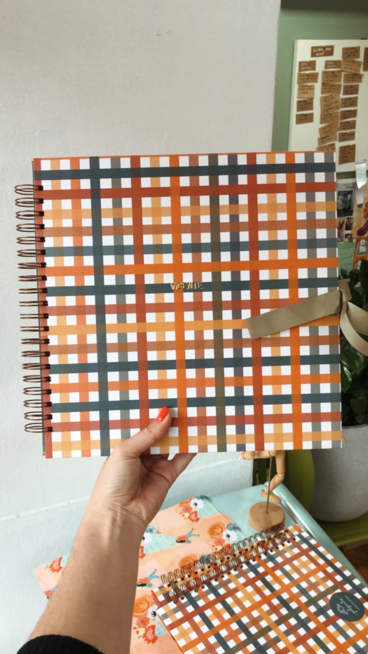 Scrapbook - Álbum de Fotos da Estampa Xadrez Baby