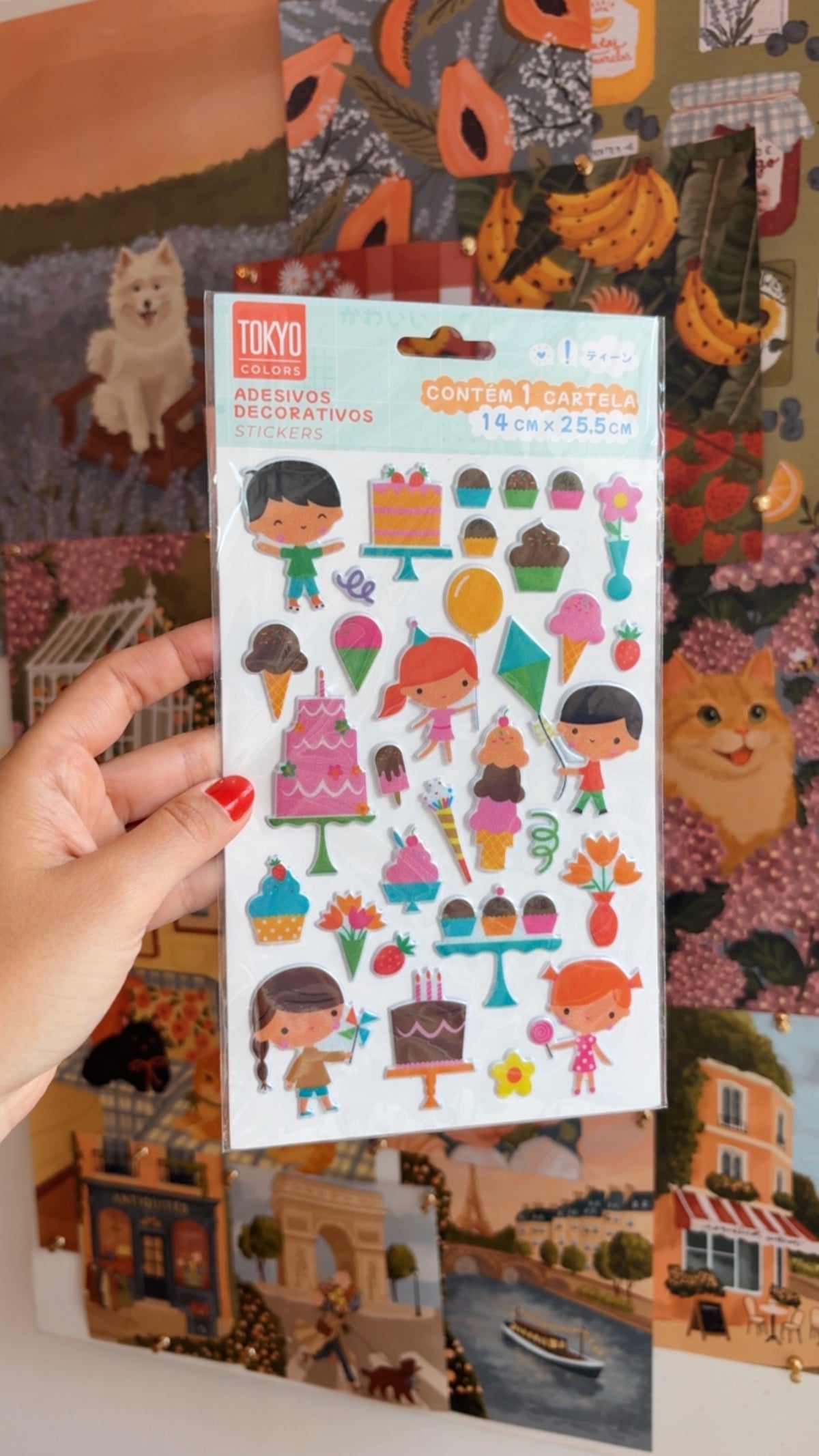 Cartela de Adesivos | Birthday
