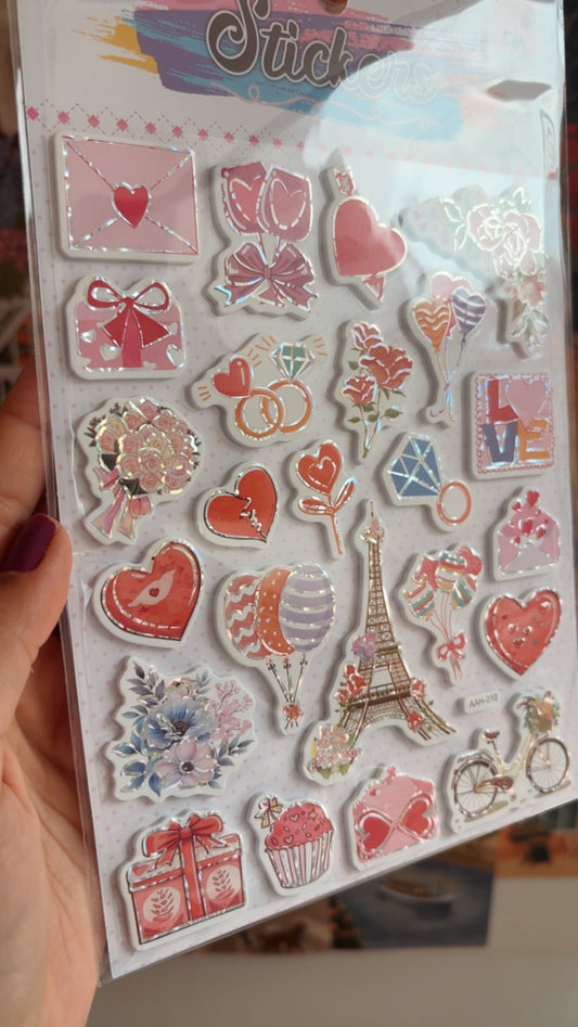 Cartela de Adesivos | Paris Valentines