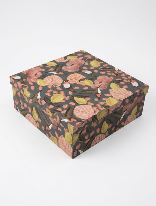 Caixa Quadrada Grande - 30cm | Beija-flor no jardim