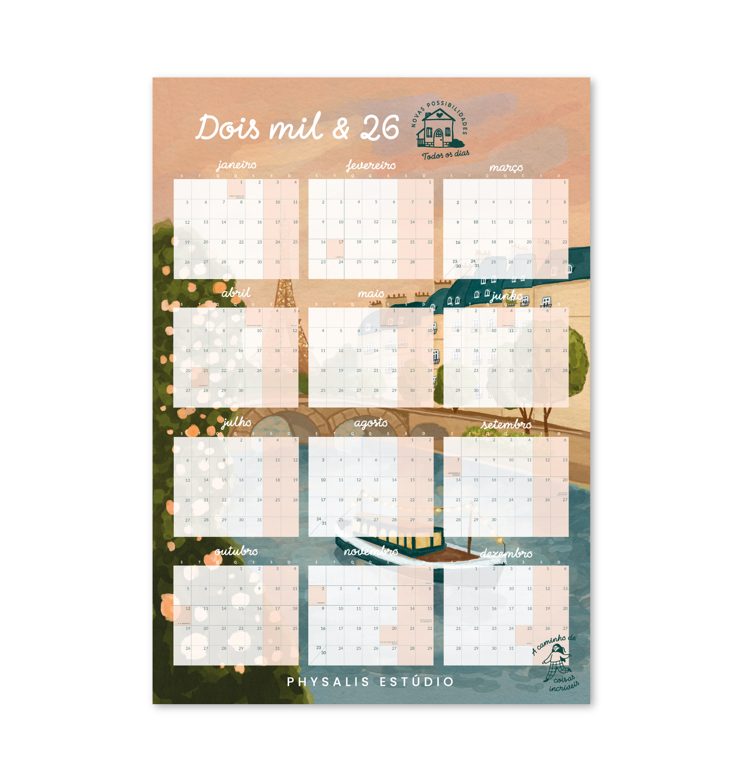 Calendário de Parede | Cartas ao Sena