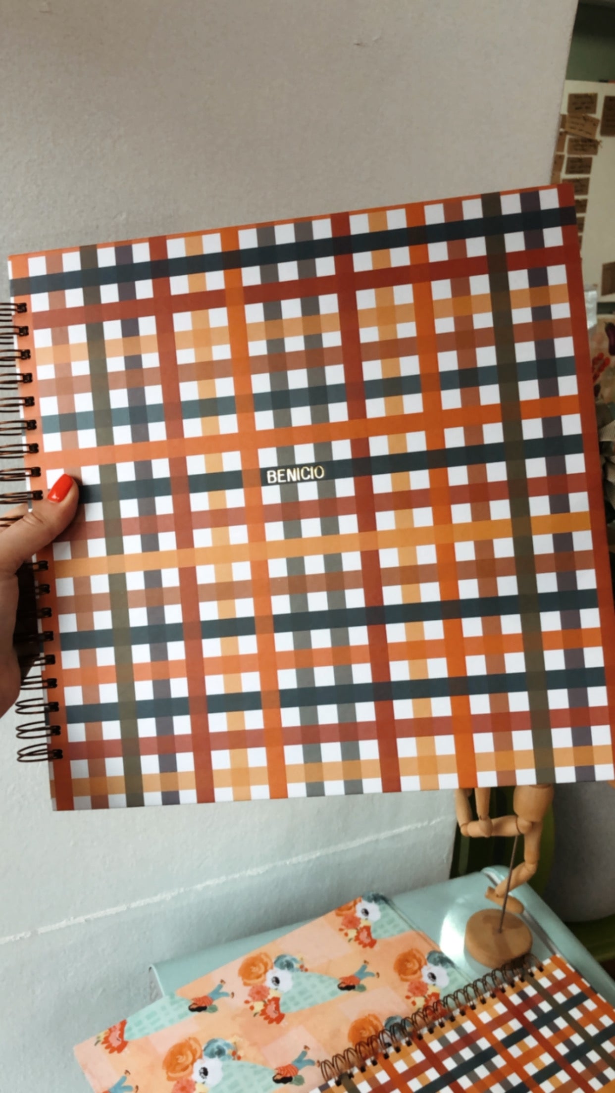 Scrapbook - Álbum de Fotos da Estampa Xadrez Baby