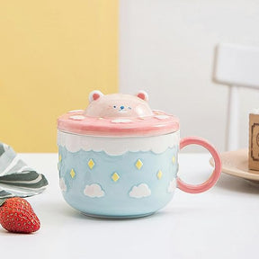 Caneca Grande com Tampa | Gato Rosa