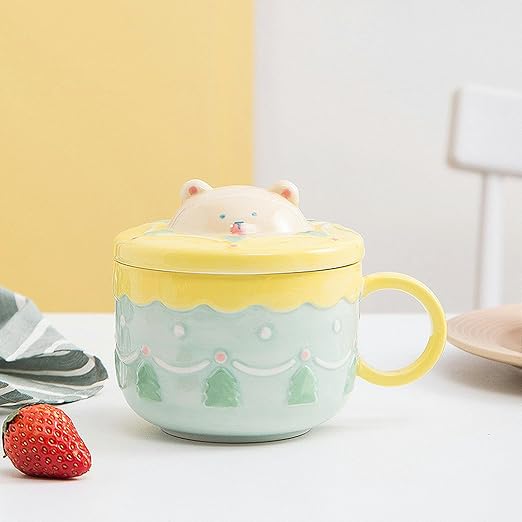 Caneca Grande com Tampa | Urso Amarelo