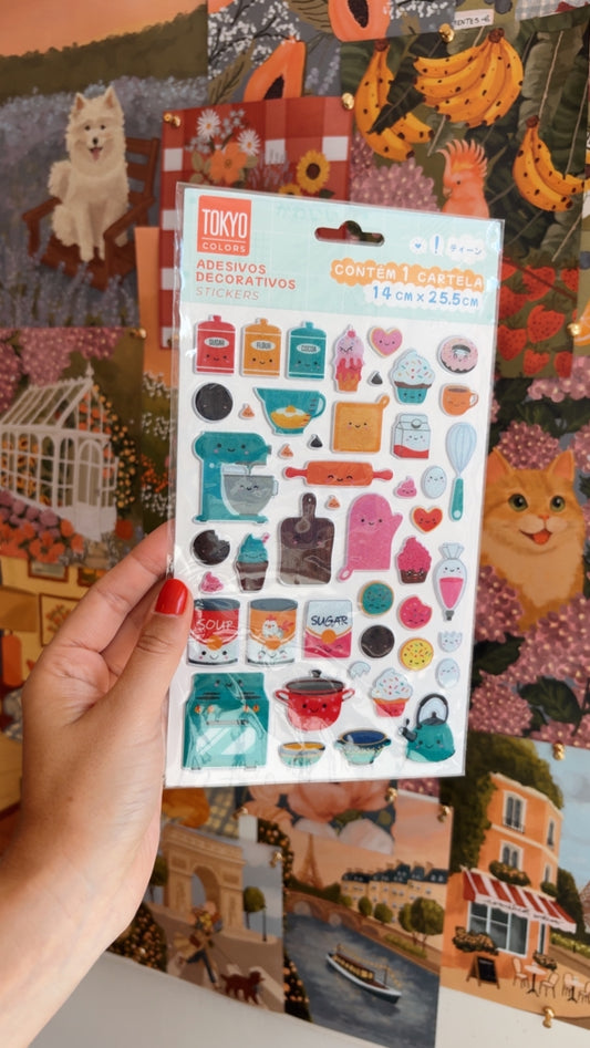 Cartela de Adesivos | Cooking