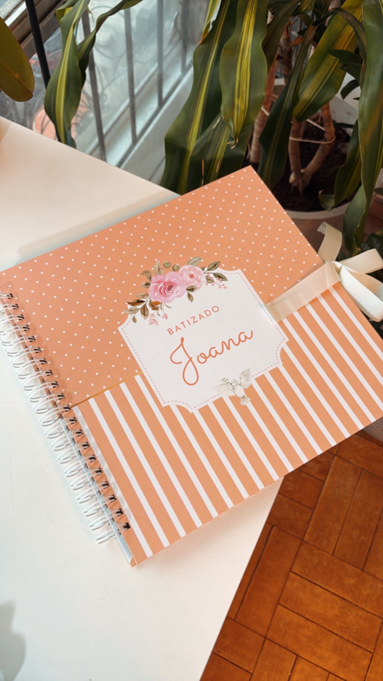 Scrapbook - Álbum de Fotos Batizado Rosa