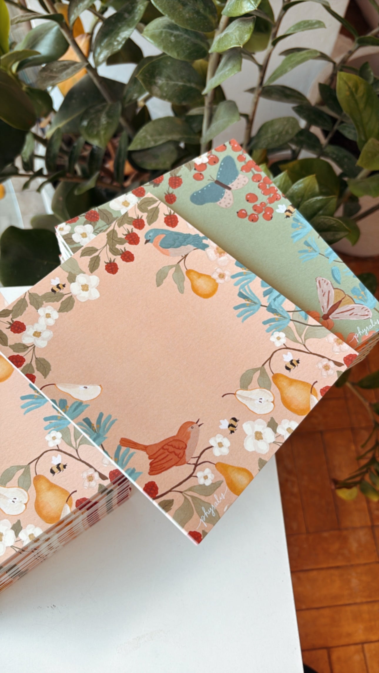 Kit Papéis de Carta | 02 blocos: 1 borboleta + 1 pássaro