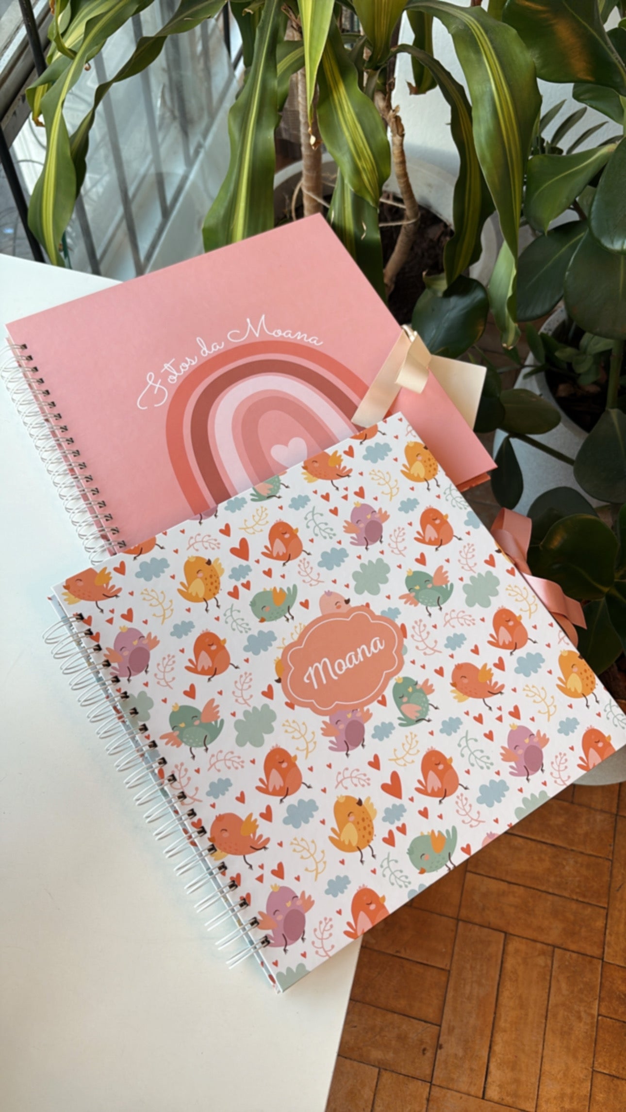 Kit 02 Scrapbooks | Arco-íris Rosa + Passarinhos