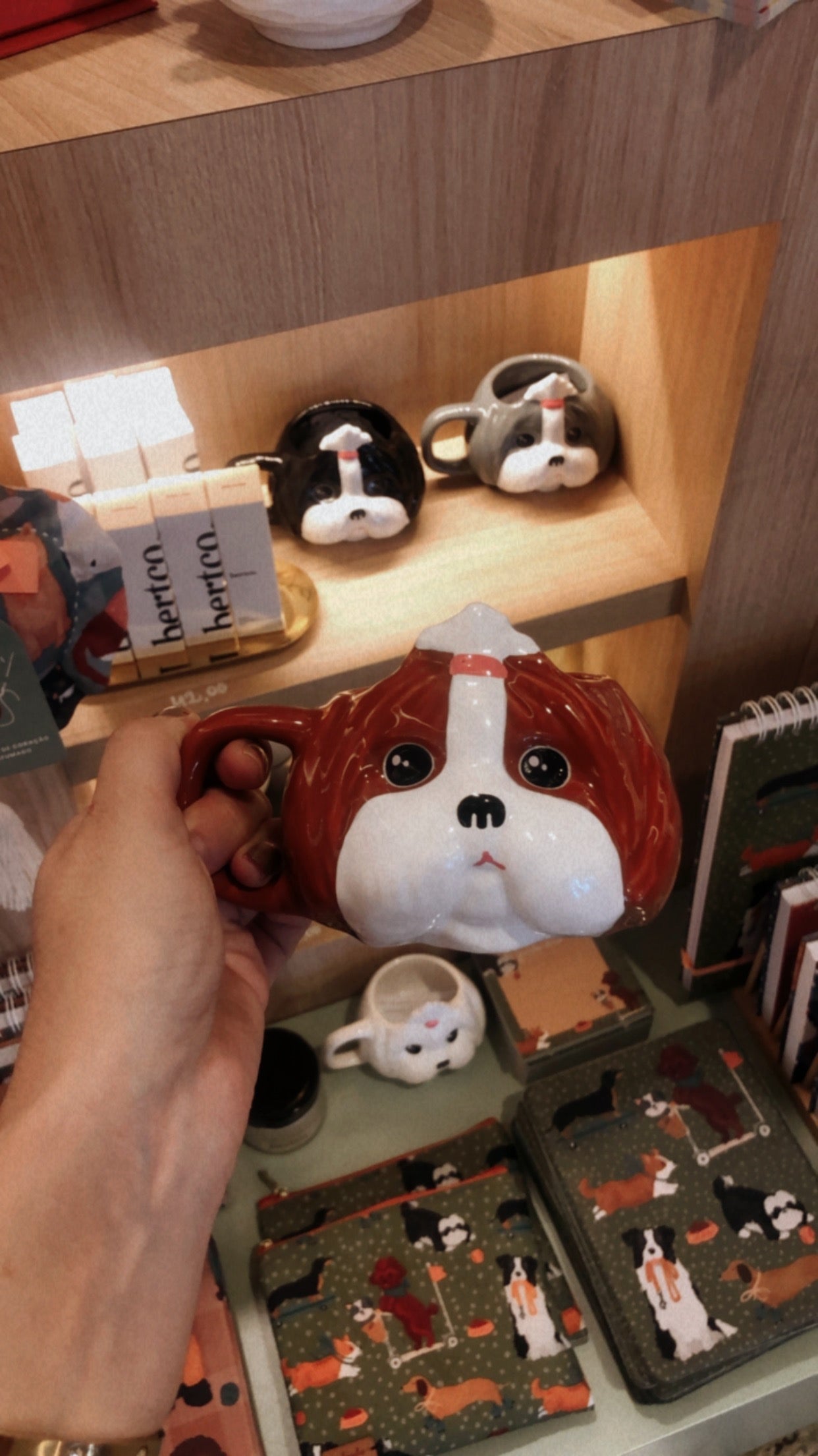 Caneca de Porcelana Shih-tzu - Marrom