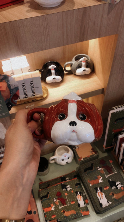Caneca de Porcelana Shih-tzu - Marrom