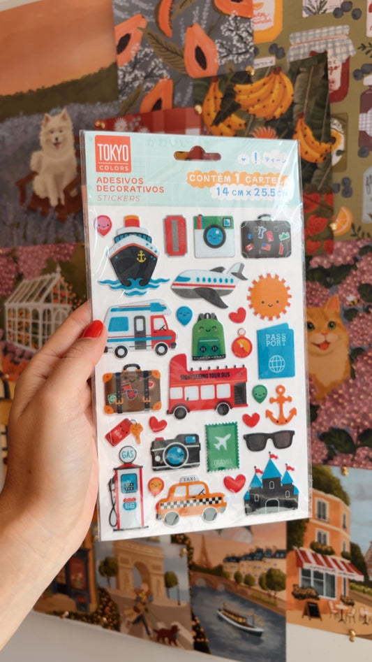Cartela de Adesivos | Travel