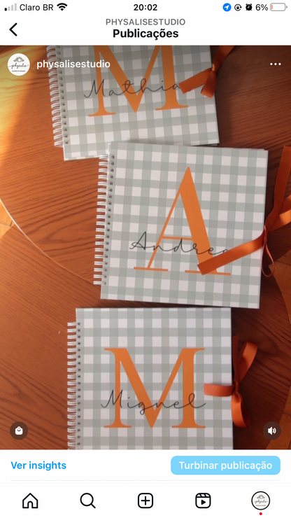 Scrapbook - Álbum de Fotos Letra Inicial | Azul