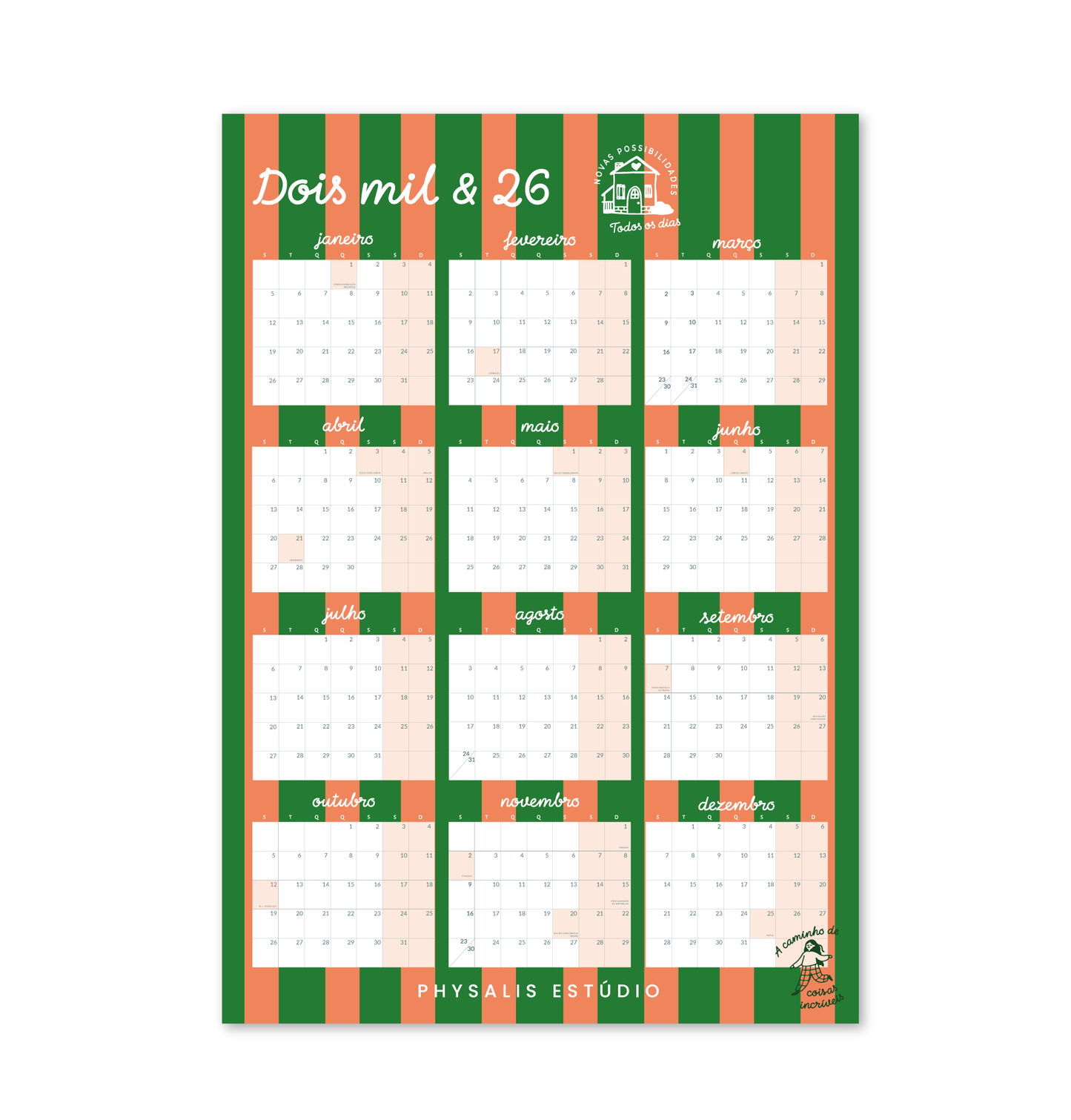 Calendário de Parede | Listrado