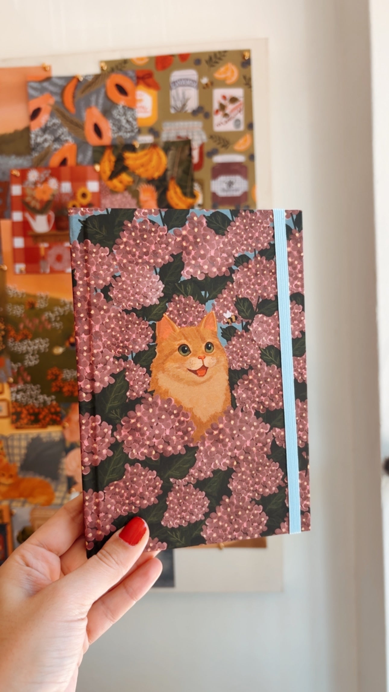 Caderno Sketchbook | Hortênsias e Ronron