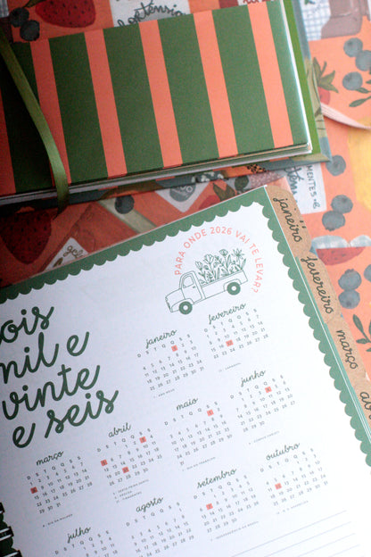 [PRÉ-VENDA] Planner 2026 não-datado | Hortênsias e Ronron