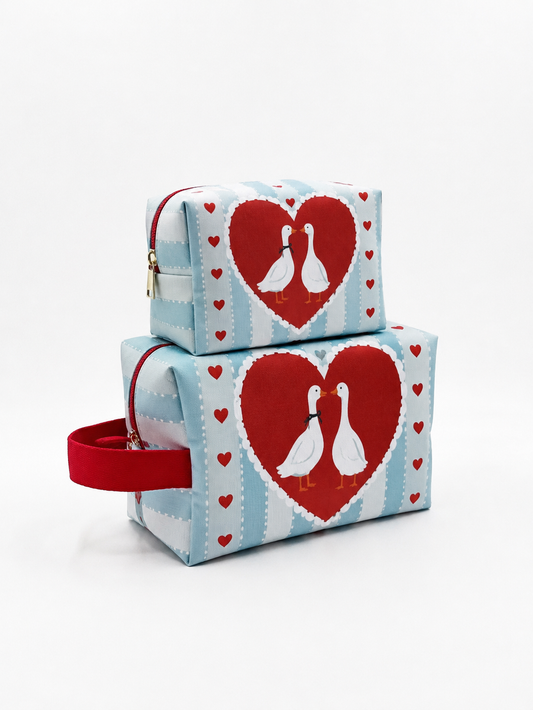 Conjunto Estojo + MAXI Nécessaire Vintage LoveBirds| COLEÇÃO DIA DOS NAMORADOS