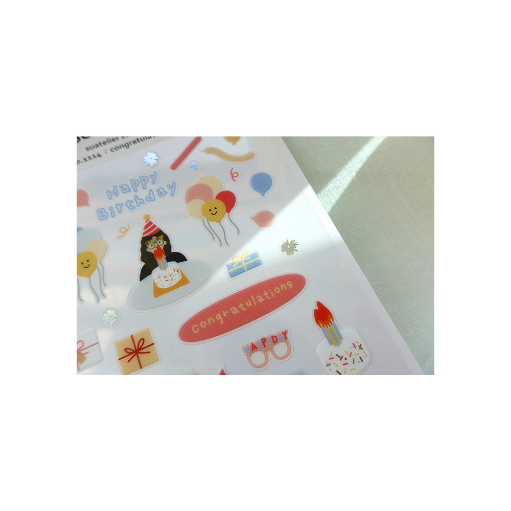 Cartela de Adesivos Suatelier | Congratulations